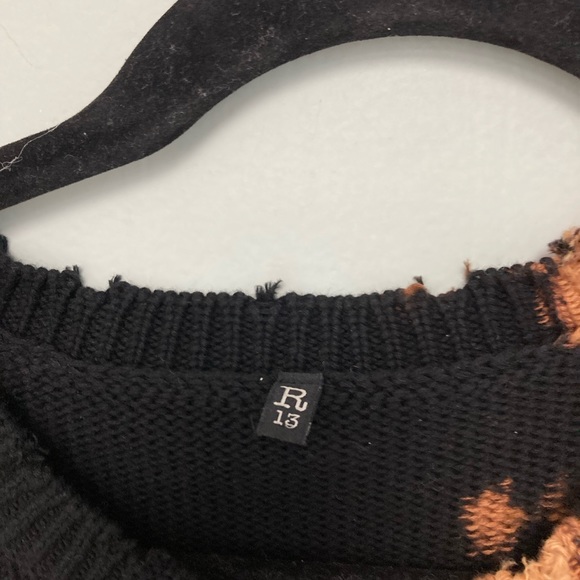 R13 DOPE distressed bleached pins sweatshirt. Size small. OVERSIZED. - Picture 11 of 12